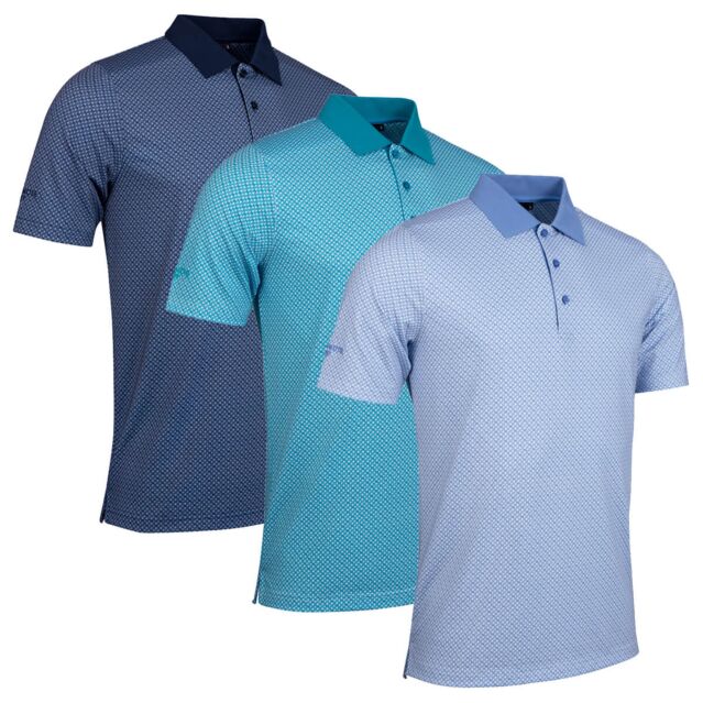 Glenmuir Mens 2025 Gullane Moisture Wicking Breathable Stretch Golf Polo Shirt