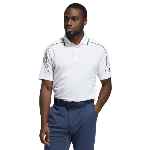 adidas Golf Mens No Show Performance Side Slits Quick-Dry Polo Shirt