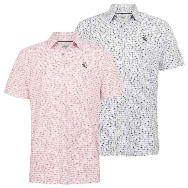 Original Penguin Mens Have A Beer Print Recycled Golf Polo Shirt