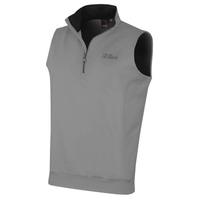 Oscar Jacobson Mens Trent Sleeveless Half Zip Stretch Golf Vest