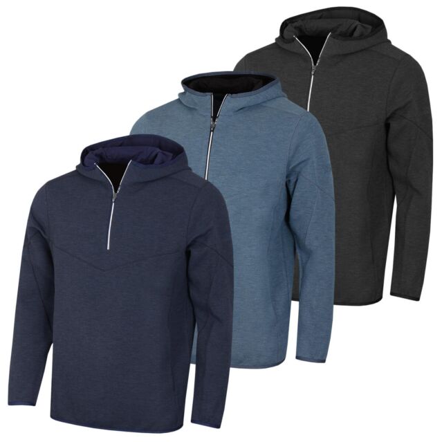 Oscar Jacobson Mens Dayne Quarter Zip Windproof Thermal Golf Hoody