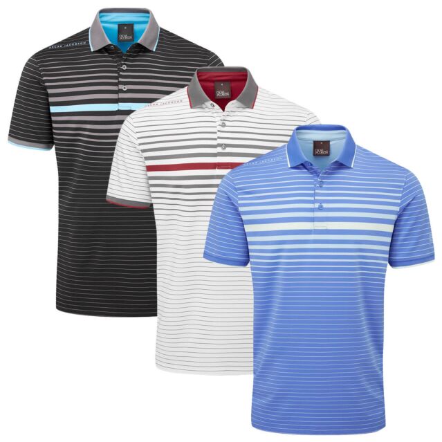Oscar Jacobson Mens Drayton Short Sleeve Breathable Golf Polo Shirt
