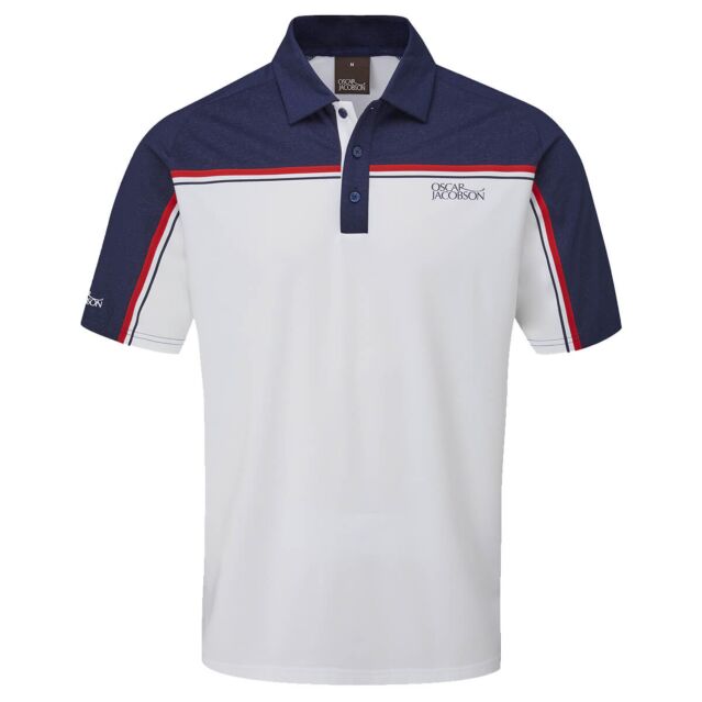 Oscar Jacobson Mens Gilman Four Way Stretch Breathable Golf Polo Shirt