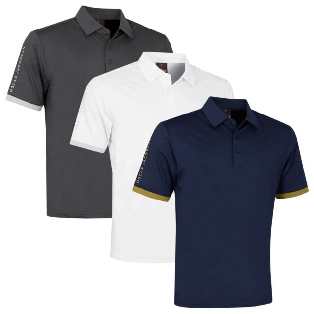 Oscar Jacobson Mens 2024 Riviera Four Way Stretch UPF 50+ Golf Polo Shirt