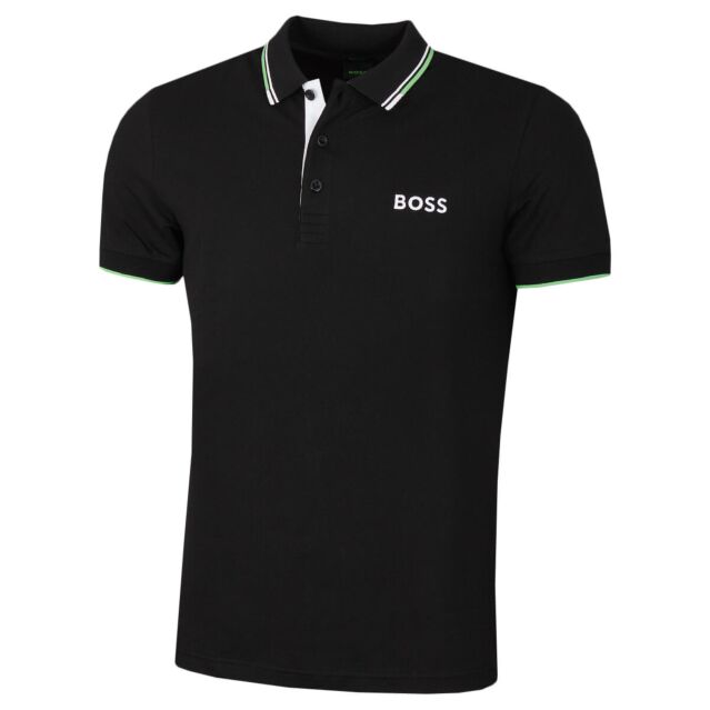 Hugo Boss Mens Paddy Pro Contrast Stripe Boss Logo Polo Shirt