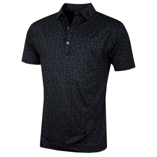 Footjoy Mens 2025 Painted Floral Lisle Moisture Wicking UPF 30 Golf Polo Shirt