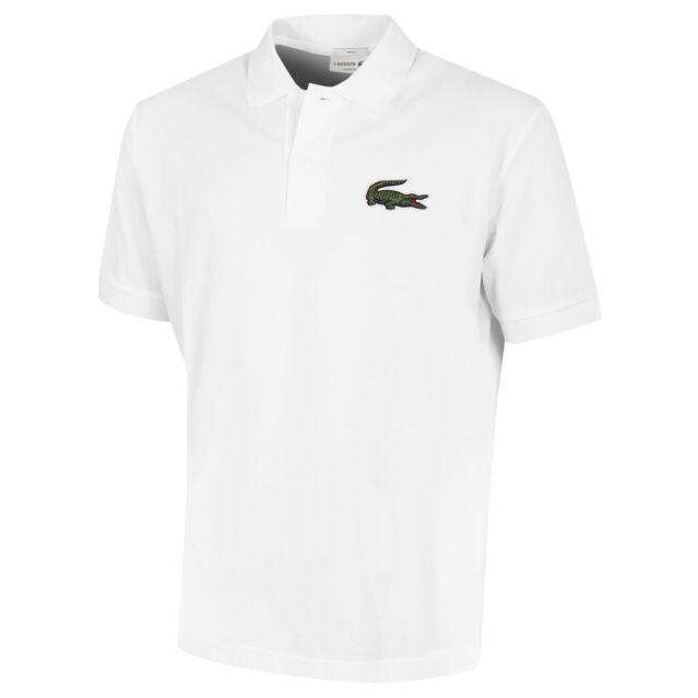 Lacoste Mens 2024 Short Sleeve Loose Fit Ribbed Collar Cotton Polo Shirt