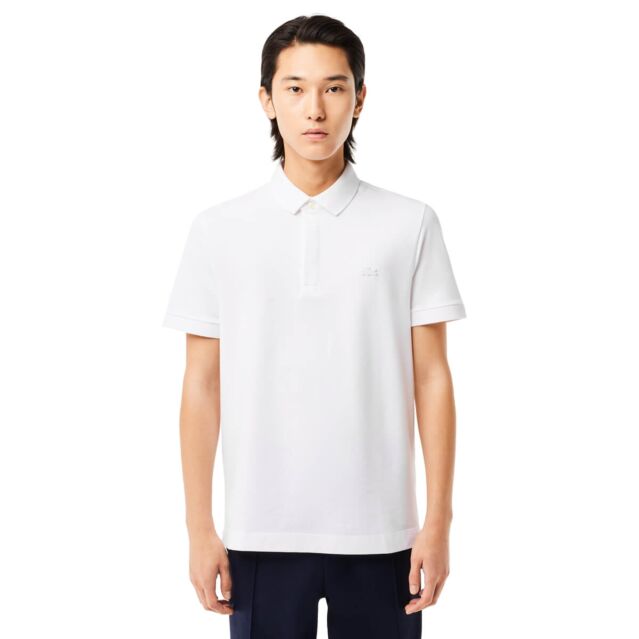 Lacoste Mens Paris Stretch Petit Pique Ribbed Collar Polo Shirt