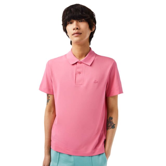 Lacoste pink polo mens online