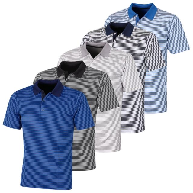 Proquip Mens Pro Tech Bar Stripe Stretch Wicking Microfibre Golf Polo Shirt