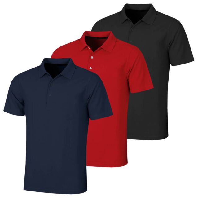 Proquip Mens Pro Tech Plain Soft Wicking Stretch UV Protect Golf Polo Shirt