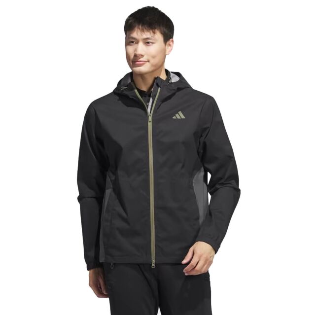 adidas Golf Mens Hooded Lightweight Full Zip Jacket