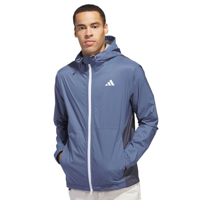 adidas Golf Mens 2025 RAIN.RDY Hooded Lightweight Elasticated Full Zip Jacket