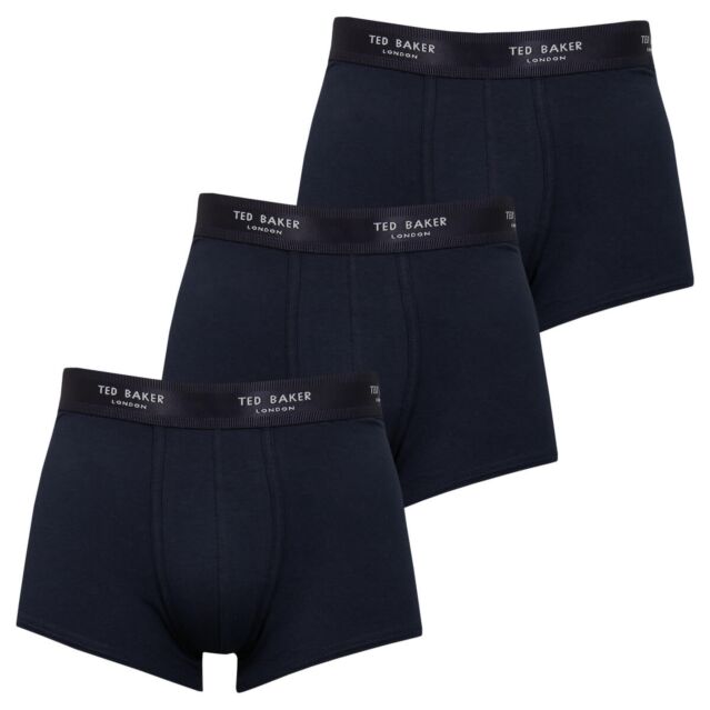 Ted Baker Mens 3-Pack Cotton Breathable Comfort Trunk Boxer Briefs