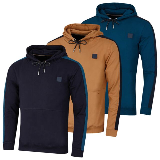 Ted Baker Mens French Terry Crossover Pieced Retro Pullover Hoody