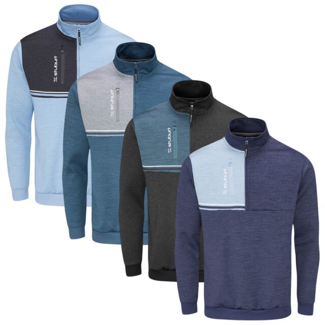 Stuburt Mens Roxham Half Zip Windproof Golf Midlayer Sweater