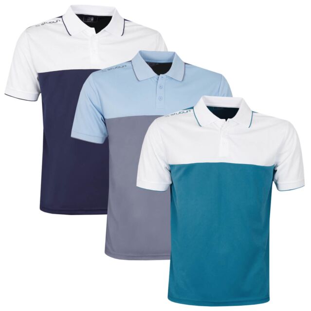 Stuburt Mens Evolve Duo Block Moisture Wicking Golf Polo Shirt