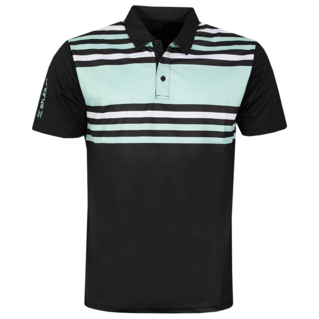 Stuburt Mens Evolve Pure Stripe Performance Wicking Golf Polo Shirt