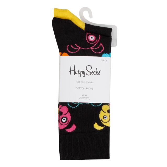 Happy Socks Mens Dog Novelty Cotton Comfort Regular Fit 2 Pack Socks