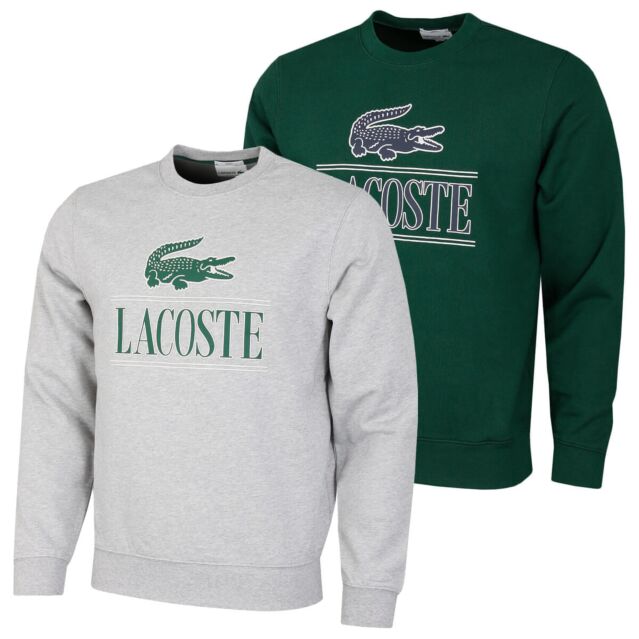 Lacoste Mens SH1228 Crew Neck Non-Brushed Fleece Sweater
