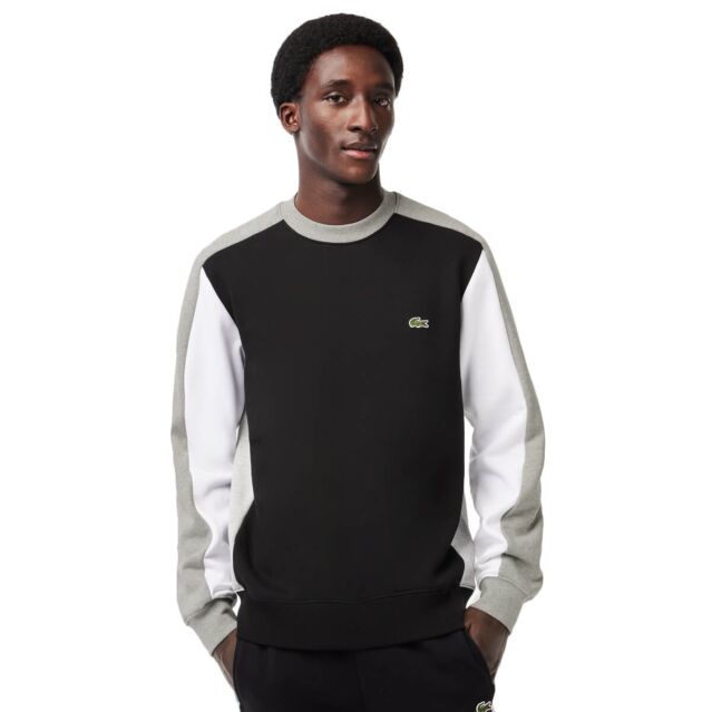 Lacoste Mens Brushed Fleece Crew Neck Pullover Sweater