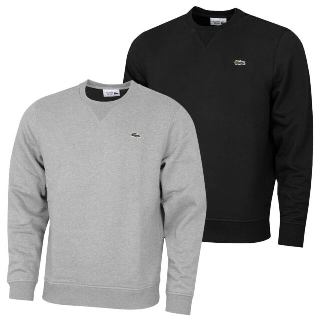 Men's lacoste sport crew neck sweatshirt in solid fleece shop