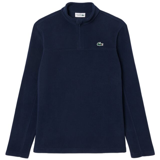Lacoste Mens 2025 Polar Fleece Crocodile 1/4 Zip Neck Midlayer Golf Jacket