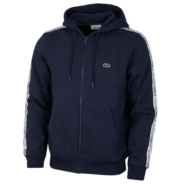Lacoste Mens SH5065 Brushed Fleece Jersey Lined Hood Zip Hoody