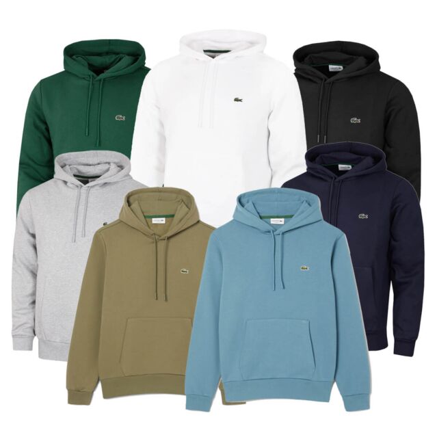 Lacoste Mens 2025 Recycled Brushed Fleece Classic Cotton Jersey Hoody