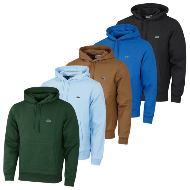 Lacoste Mens Recycled Brushed Fleece Cotton Jersey Lined Hood Hoody