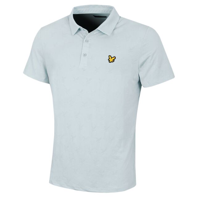 Lyle & Scott Mens Jacquard Textured Contrast Collar Golf Polo Shirt