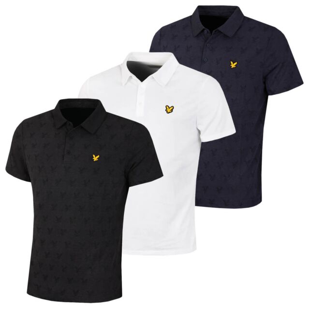 Lyle & Scott Mens Jacquard Contrast Collar Golf Polo Shirt