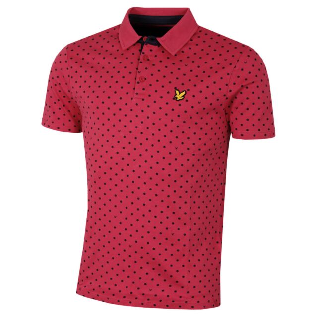 Lyle Scott Mens Polka Dot Print Soft Cotton Fabric Golf Polo Shirt