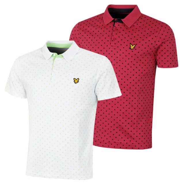 Lyle & Scott Mens Polka Dot Print Soft Cotton Fabric Golf Polo Shirt