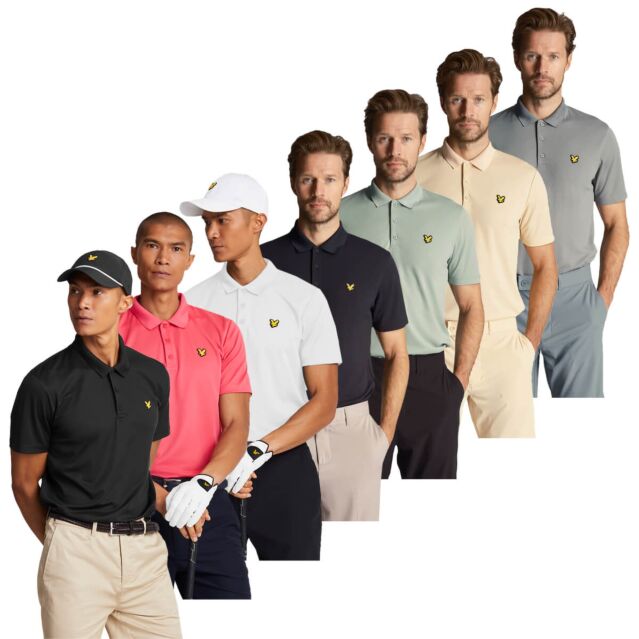 Lyle & Scott Mens Golf Tech Eagle Logo Short Sleeve Recycled Polo Shirt