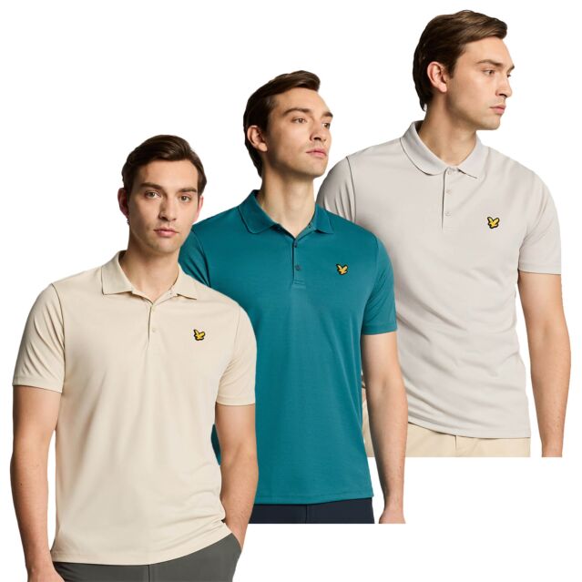 Lyle & Scott Mens 2025 Golf Tech Eagle Logo Short Sleeve Recycled Polo Shirt