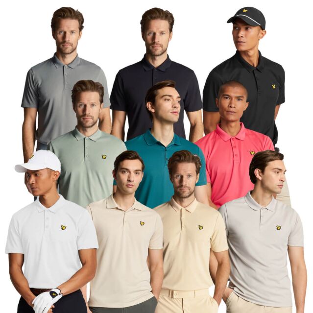 Lyle & Scott Mens 2025 Golf Tech Eagle Logo Short Sleeve Recycled Polo Shirt