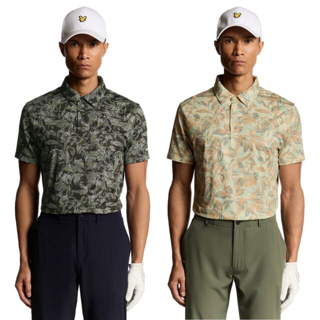 Lyle & Scott Mens 2025 Golf Digital Floral Breathable Lightweight Polo Shirt