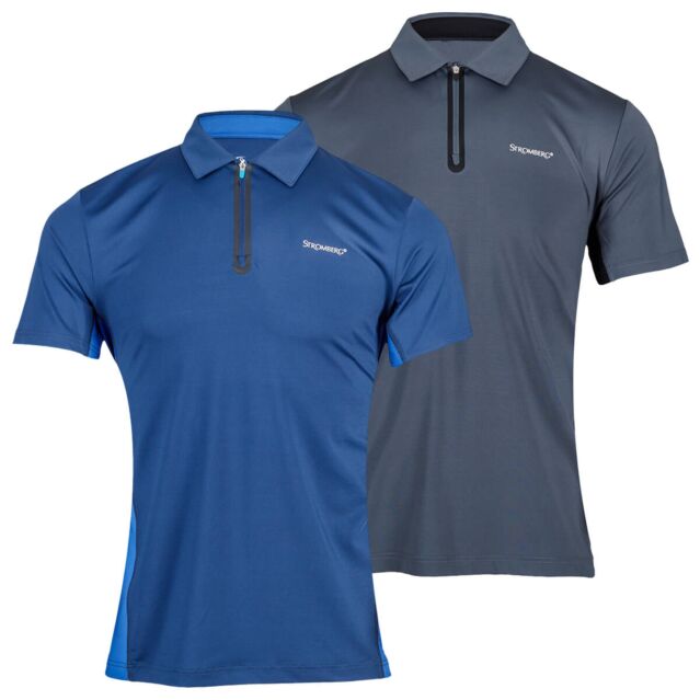 Stromberg Mens Fuse Stretch Moisture Wicking Zip Golf Polo Shirt