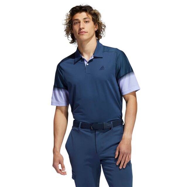 adidas Golf Mens Statement HEAT.RDY Breathable Moisture Wicking Polo Shirt