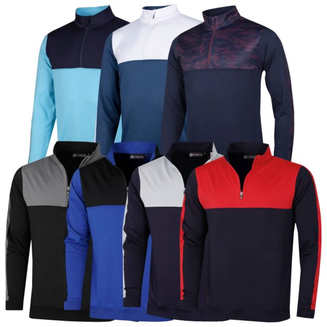 Sunderland Mens 2025 Arizona Stretch Water Repellent Midlayer Golf Sweater