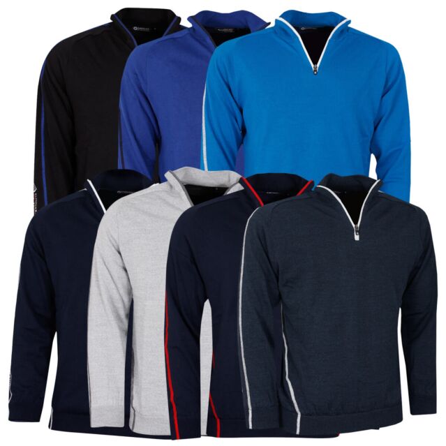 Sunderland Mens 2025 Hamsin Lined Windproof Merino Lightweight Golf Sweater