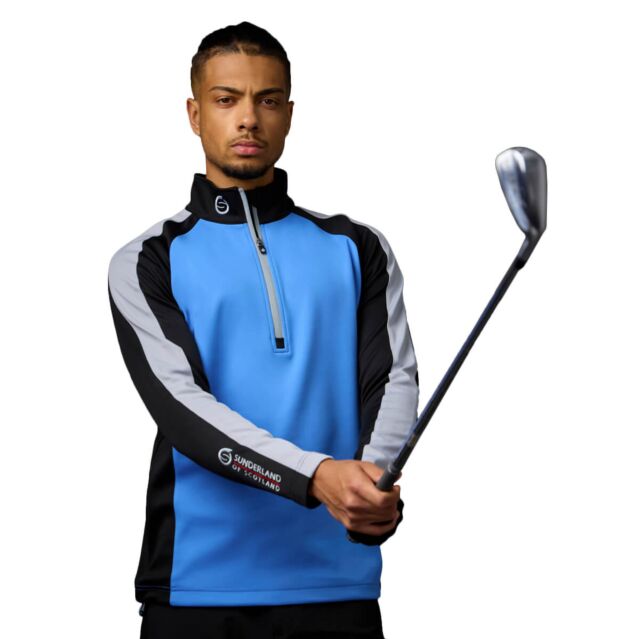 Sunderland Mens 2025 Aspen Teflon Water Repellent Golf Pullover Sweater