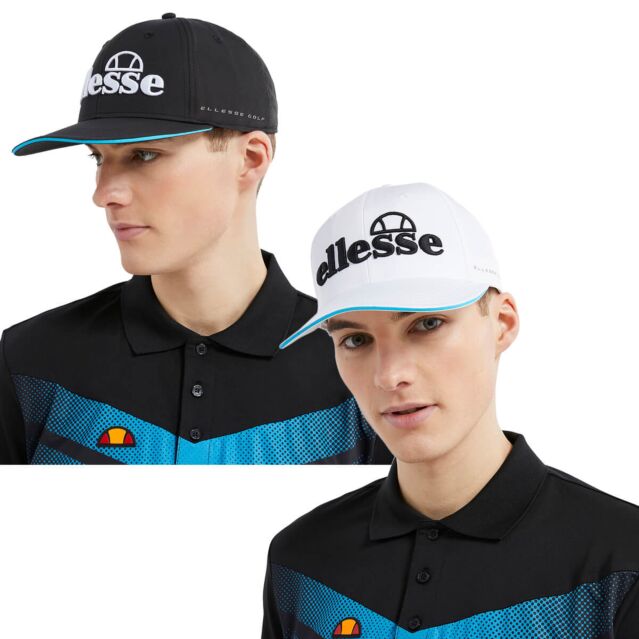 Ellesse Mens Pineta Flat Peak Baseball 3D Embroidered Golf Cap