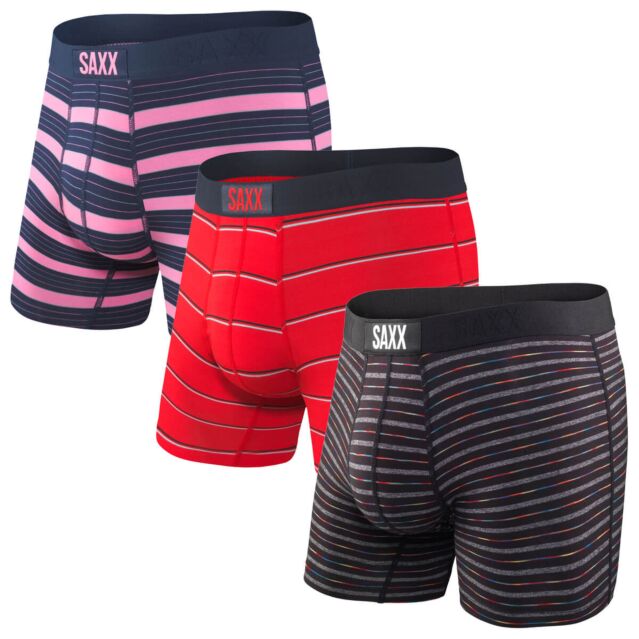SAXX Mens Vibe Breathable Moisture Wicking Flat Seams Boxer Briefs