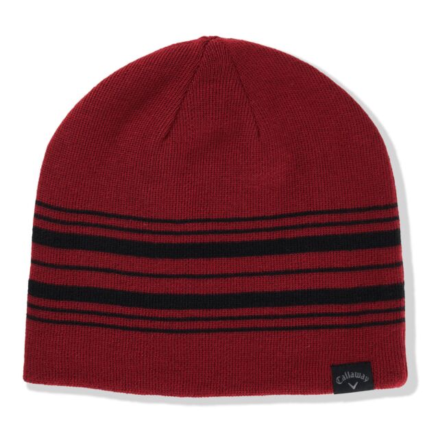 Callaway Golf Mens Tour Authentic Reversible Striped Beanie Hat