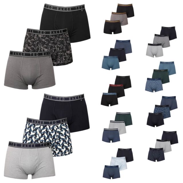 Ted Baker Mens Three Pack Cotton Trunk Breathable Boxer Briefs