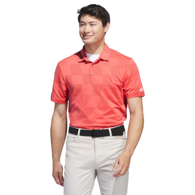 Mens red adidas polo shirts discount