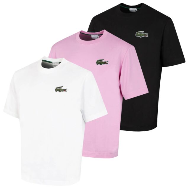 Lacoste Mens 2024 Cotton Jersey Loose Fit Croc Logo T-Shirt
