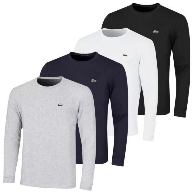 Lacoste Mens TH0123 Technical Jersey Ribbed Collar Long Sleeve T-Shirt